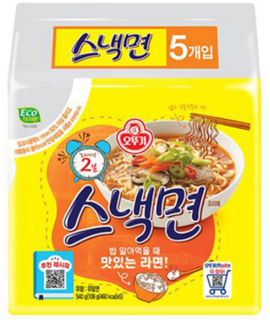 오뚜기 스낵면 108g, 5개