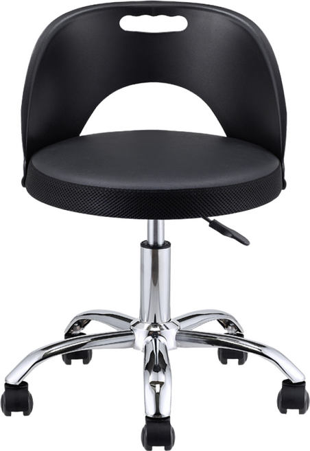 천하퍼니처 국산 이동식 등받이의자 진찰 진료 원형 병원 작업 간이의자, 등받이진찰의자(블랙), 1개