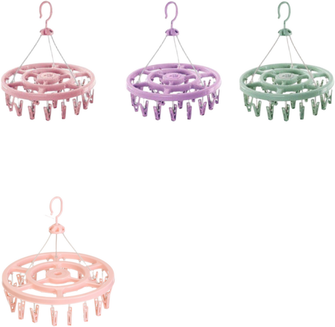 온리코 둥굴이 원형 양말.속옷 건조대, 핑크, 1개