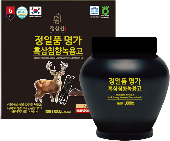 천왕삼 정일품명가 흑삼침향녹용고 + 쇼핑백 선물, 1개, 1kg