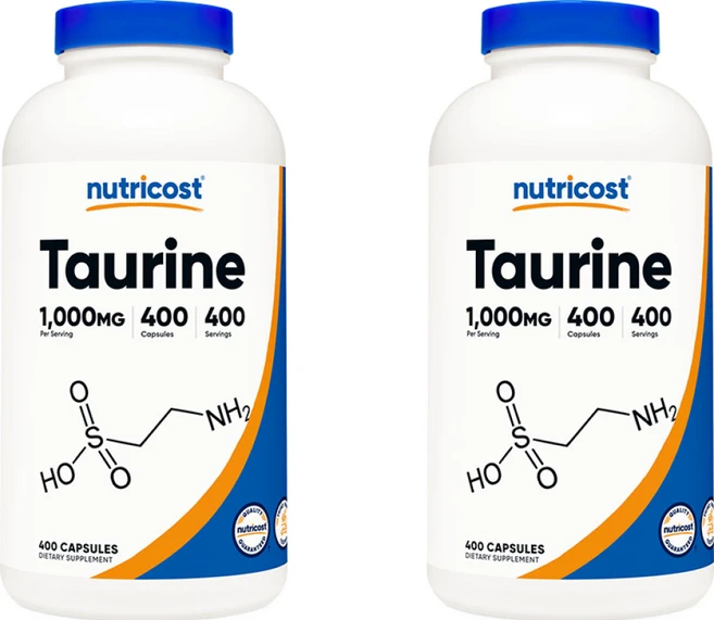 Nutricost Taurine 뉴트리코스트 타우린 1000mg 400캡슐 2팩, 400정, 2개 - 쿠팡
