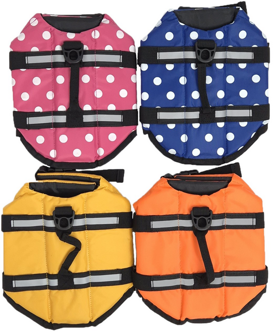 강아지 애견 구명조끼 소형견 중형견 대형견 수영장 물놀이, 옐로우, 1개