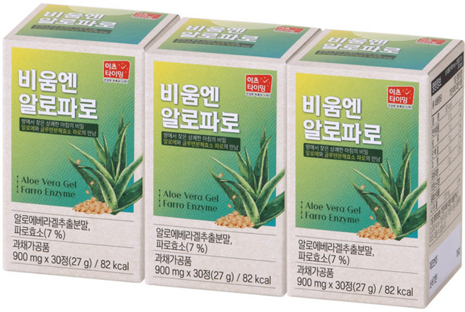 비움엔 알로파로 쾌변 장건강 변비직빵 알로에 파로효소를 한알에, 3개, 30정