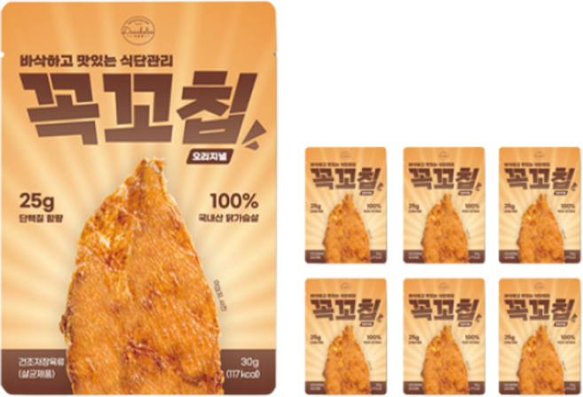 단슐랭 꼭꼬칩 오리지널 닭가슴살칩 실온 보관 헬스닭가슴살, 30g, 7개