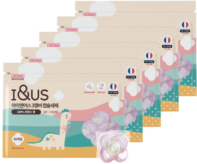 아이앤어스 3챔버 고농축 캡슐세제 카멜리아향 30개입 (중국OEM 생산), 5개