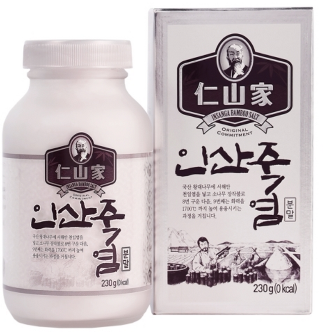 인산가 9회 죽염 230g 분말 + 휴대용기 1개 / 죽염본가 인산죽염 [정품 판매자 사업자번호: 660-58-00496]