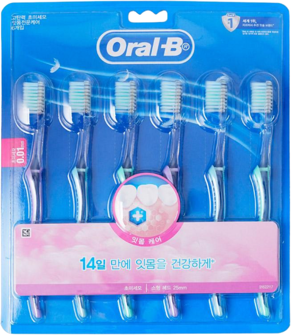 오랄비 고탄력 초미세모 칫솔, 6개입, 1개