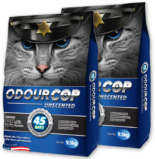 오더캅 언씬티드 벤토나이트 고양이 모래, 9.5kg, 2개, 무향