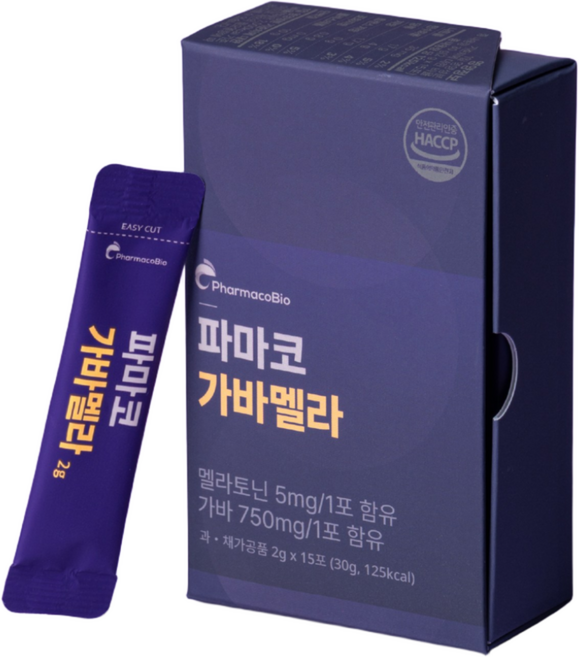 파마코 가바멜라 고함량 천연 식물성 멜라토닌5mg 가바750mg 식약처 인증, 1개, 15회분