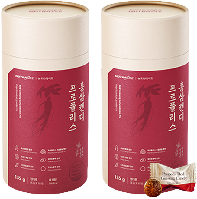 뉴트라라이프 프로폴리스 홍삼캔디, 135g, 2개