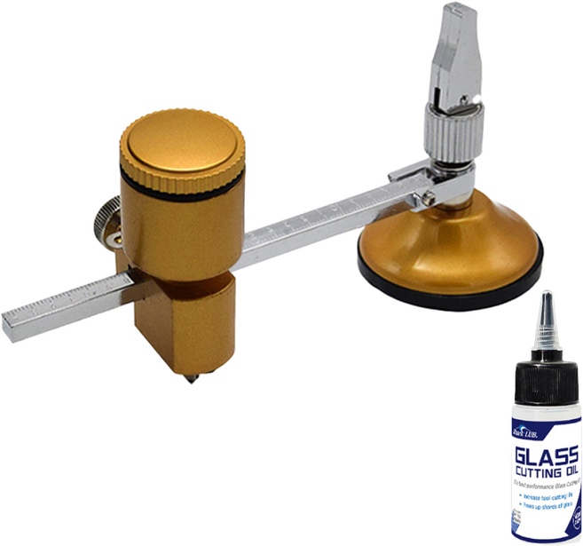 원형 유리 재단칼, 원형유리재단칼(오일타입) 20cm+오일증정, 1개