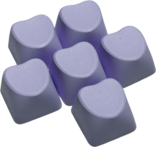 앤유 파스텔 하트 키보드 키캡 4P, 퍼플 4P