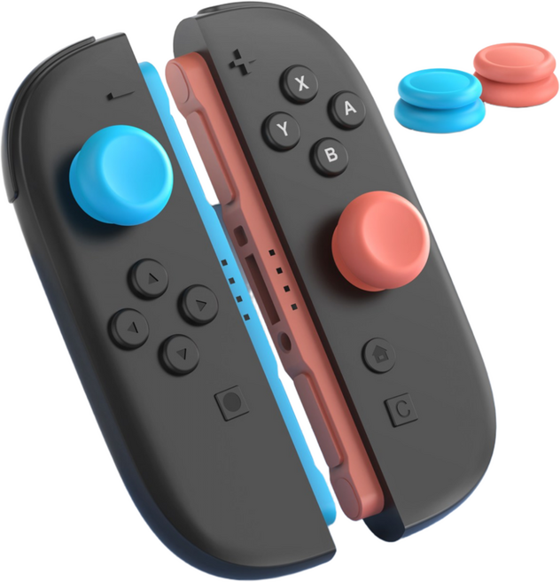 이이네 닌텐도 스위치2 조이콘 듀얼 타입 스틱 캡 세트 Switch2 조이스틱 커버 4p 세트, 1세트, 오렌지&블루, L1121