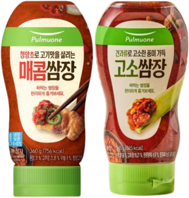 (냉장)[풀무원]매콤쌈장360g + 고소쌈장360g, 2개, 360g