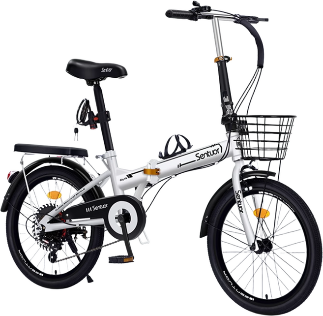 로로와형제들 미니벨로 접이식자전거 20인치 폴딩 미니 출퇴근 완조립 자전거, 1개, 145cm, 화이트