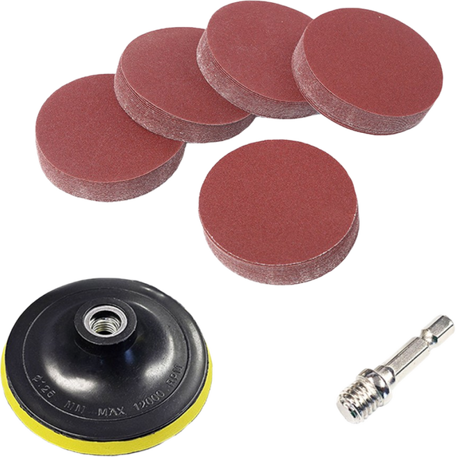 원형사포 5인치 125mm 5종세트 50장+샌딩패드M14 육각아답터세트, 1개