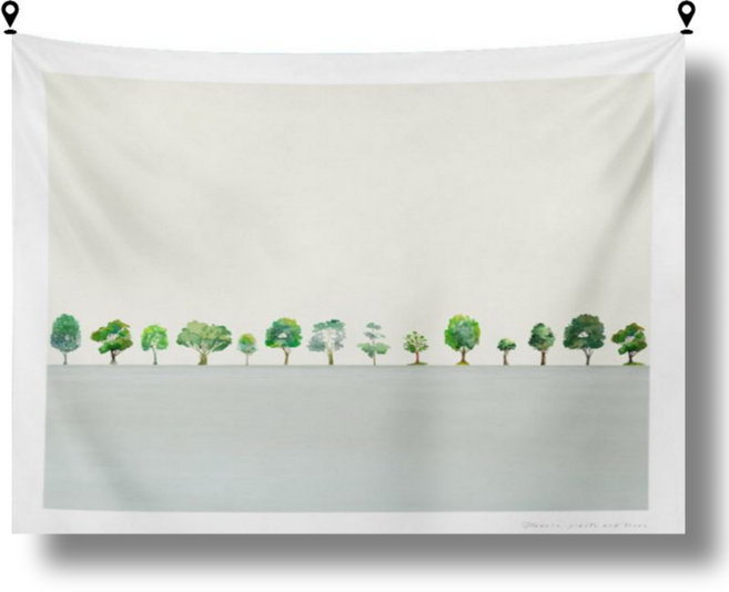 해룸 대형 패브릭 포스터 두꺼비집 가리개 페브릭 태피스트리 가림천 아트 행잉 초대형, 36.초록 나무들