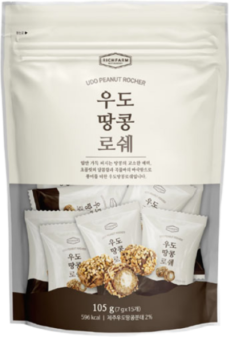 리치팜너트 우도땅콩로쉐 105g (15봉), 7개