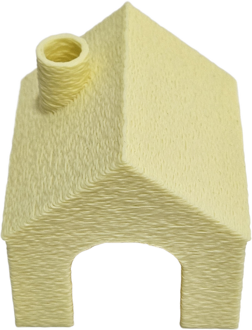 반짝CR 3D 굴뚝하우스 L사이즈 성체용 크레스티드 게코 도마뱀 은신처 소동물 파충류 용품 사육장 꾸미기, 옐로우L, 1개