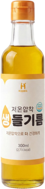 이웃푸드 매일의 건강 통들깨 저온압착 생들기름, 1개, 300ml