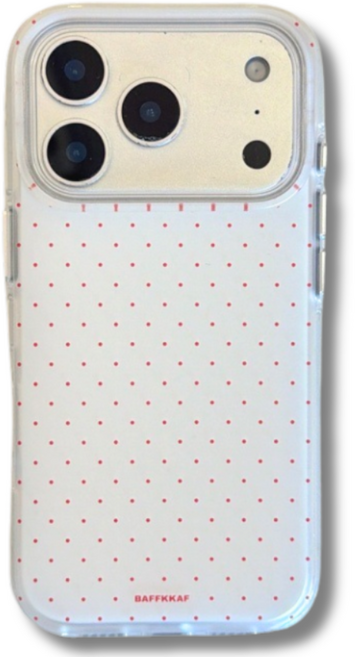 미모랜드 도트 투명 젤하드 아이폰 케이스