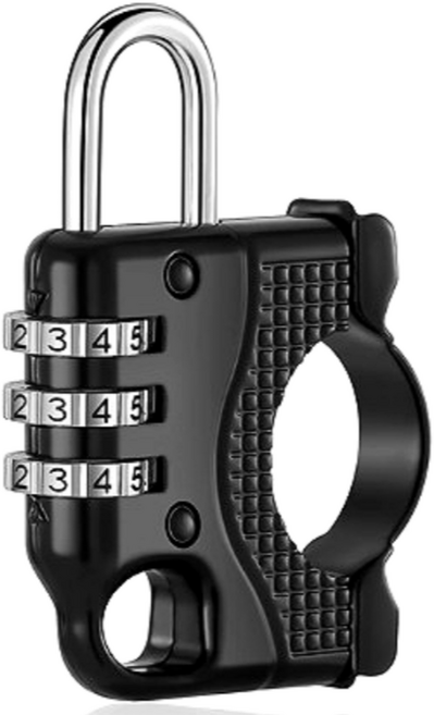 일상채움 킥보드 오토바이 헬멧 잠금장치 튼튼한 비밀번호 헬멧자물쇠 1+1 2개, 블랙 1세트