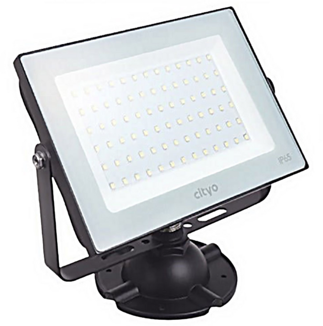 씨티오 LED 사각투광기 노출형 흑색 50W 전구색, 1개