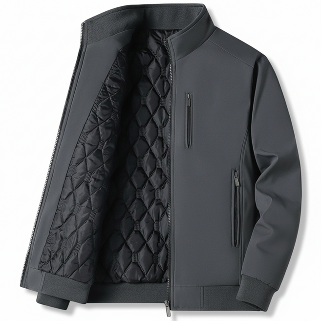 COSYEVNO 중년 남성 아우터 겨울 캐주얼 기모 집업 스타일 도톰하고 편안한 재킷 LFHnsmf-5