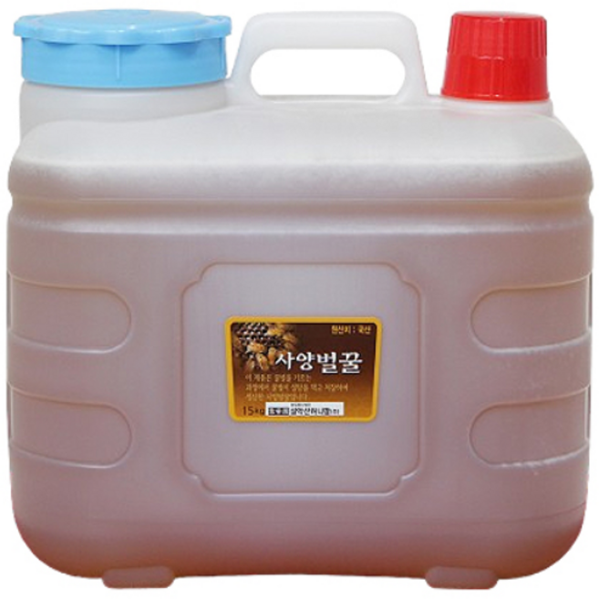 [설악산허니팜] 대용량 사양벌꿀 15kg 업소용 말통/사은품 증정, c_[설악산허니팜] 대용량 사양벌꿀 15kg, 1개