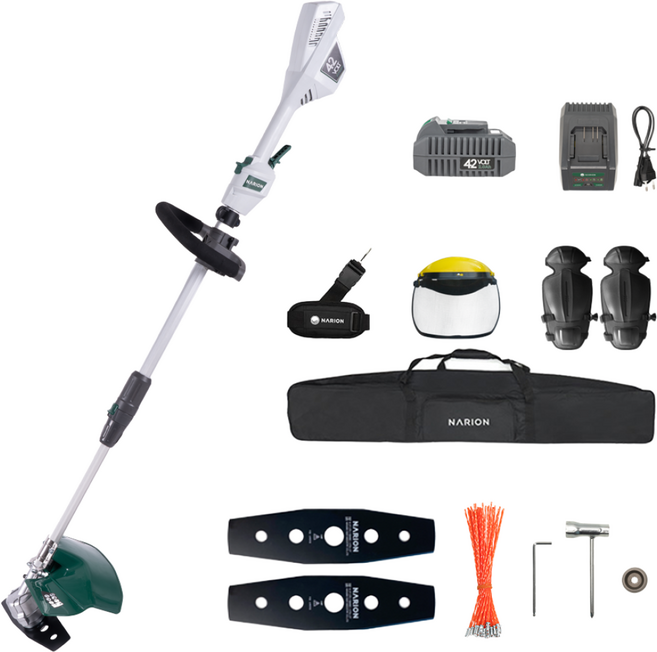 나리온 42V 경량형 무선 전기 충전식 전동 예초기, 배터리 1개 풀세트, 1개