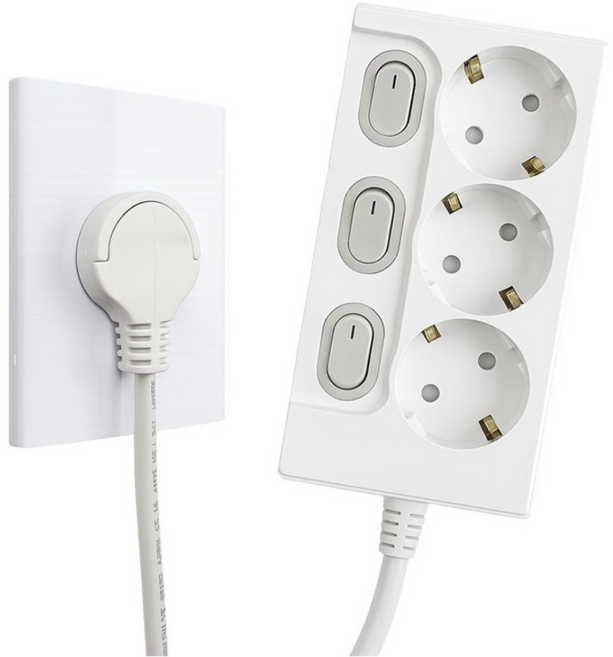 원스탑 제로갭 국산 슬림 납작 멀티탭 3구 16A 고출력 개별스위치 전절형 멀티콘센트 + 안전커버 1p 세트 0.5m 1m 1.5m 3m 화이트, 1개
