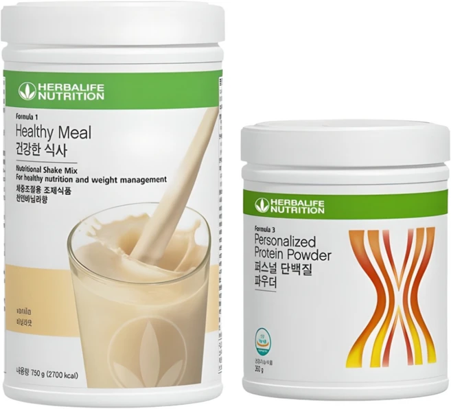 허벌라이프 단백질쉐이크 바닐라맛 Formula1 + 퍼스널 단백질 파우더 Formula3 체중조절용 체중조절용정품, 1세트, 750g - 쿠팡