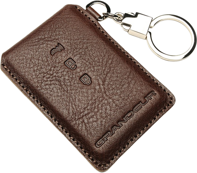 KEINZ 더뉴 그랜저 IG 카드키 스마트키 케이스 Square 키홀더, A형, 초코브라운