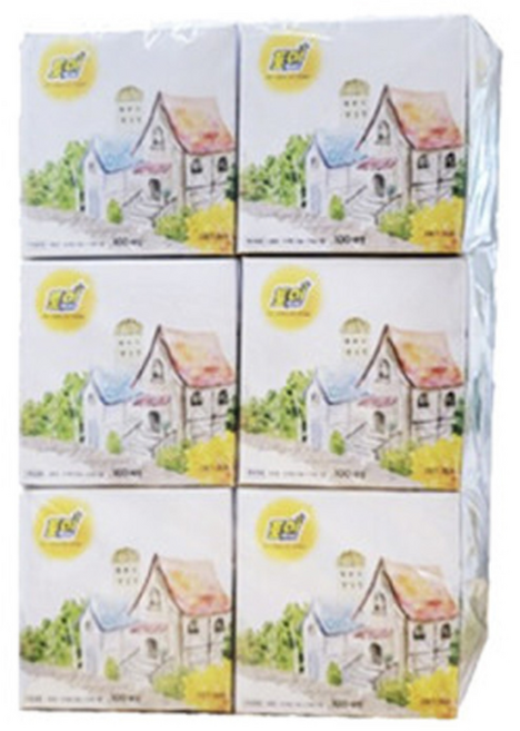 토미)정사각티슈 100매*6개입/2겹, 100매, 6개