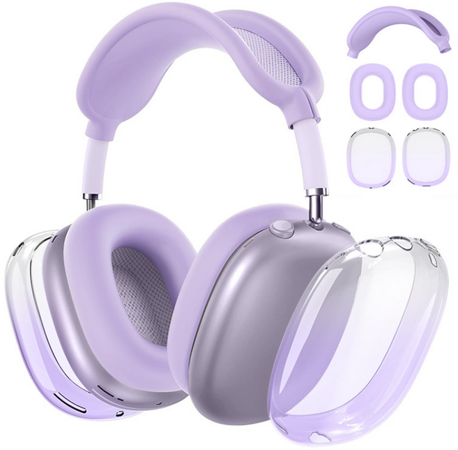 애치비 그러데이션 에어팟 맥스 실리콘 보호케이스 올인원, 보라, 1개