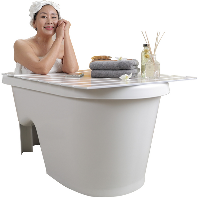 버블바스 의자형 이동식 반신욕조 + 흡착 샤워걸이 + TPR 마개 세트, White, 1세트