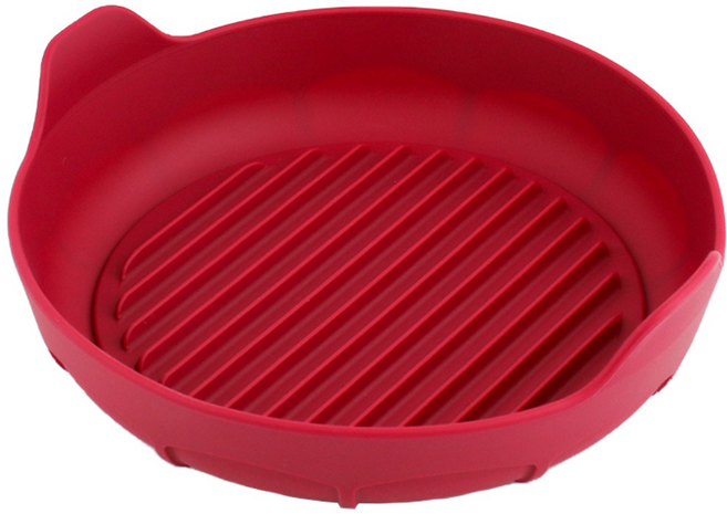 비비또 파티팟 에어프라이어 실리콘 용기 체리레드, 1개