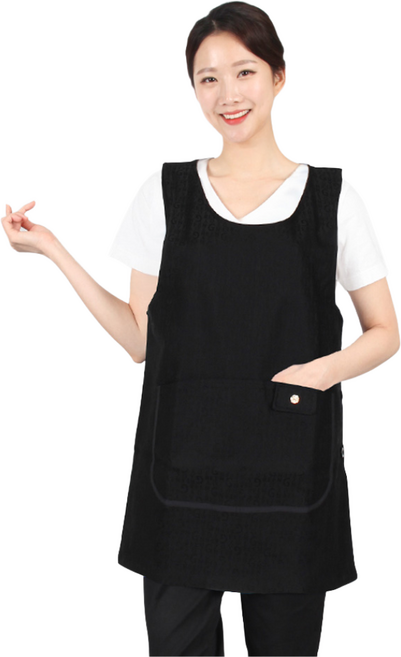 스판 큰주머니 원피스 앞치마 가을 겨울 시장, 검정(sfae339) XL, 1개