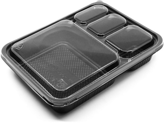 엠엔피 일회용 도시락통 1회용 도시락 고급 도시락용기 MP-003 4칸, 1개, 50세트