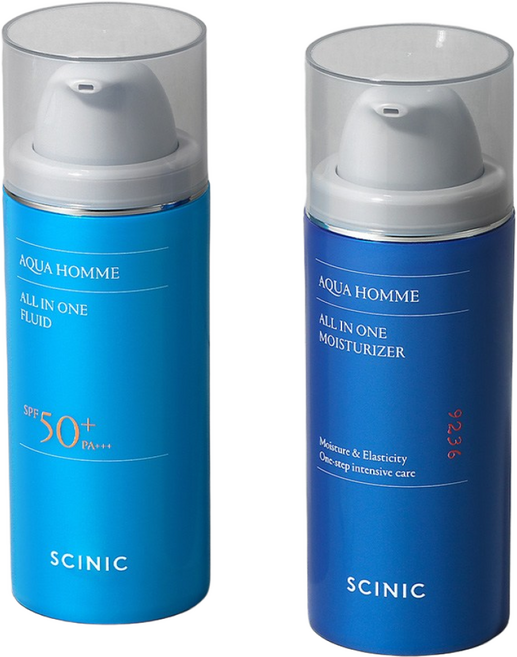 싸이닉 아쿠아 옴므 올인원 모이스처라이저+플루이드, 50g, 2개
