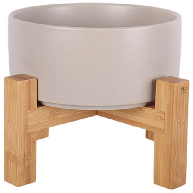 딩동펫 반려동물 모던 앤 마블 세라믹 식기 2단 1구 고급형 S, 그레이, 1개