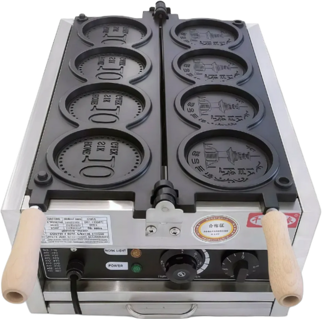 온담큼3 두꺼운 코팅 십원빵기계 붕어빵장사 치즈빵 붕어빵기계 업소용 전기, 4구