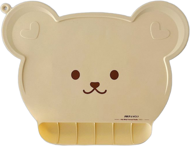 디비언트 흘림방지 방수 실리콘 테이블 식탁매트, 곰돌이 - 치즈노랑, 1개