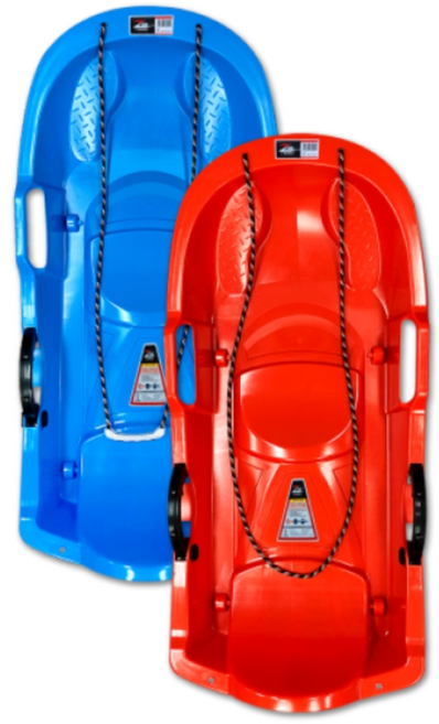 국내생산 고급 눈썰매 / 방향조절 가능 / 핸드 브레이크 기능 / 강화 플라스틱 썰매, 빨강, 1개