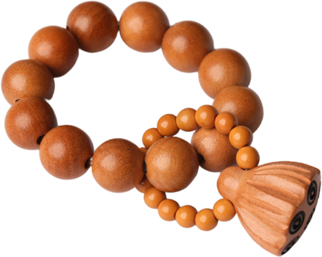 반야연 백단향 손가락 염주 반지 연꽃 장식 불교 기도용품, 5개, 복숭아나무