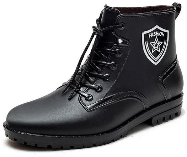 남성 여름 방수 단화 레인부츠 미끄럼방지 조임끈 낚시 주방 작업용 고무신발