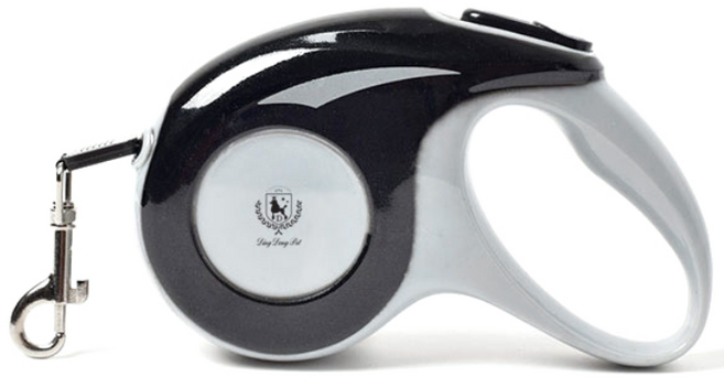 딩동펫 강아지 원터치 보름달 자동줄, 블랙, 1개