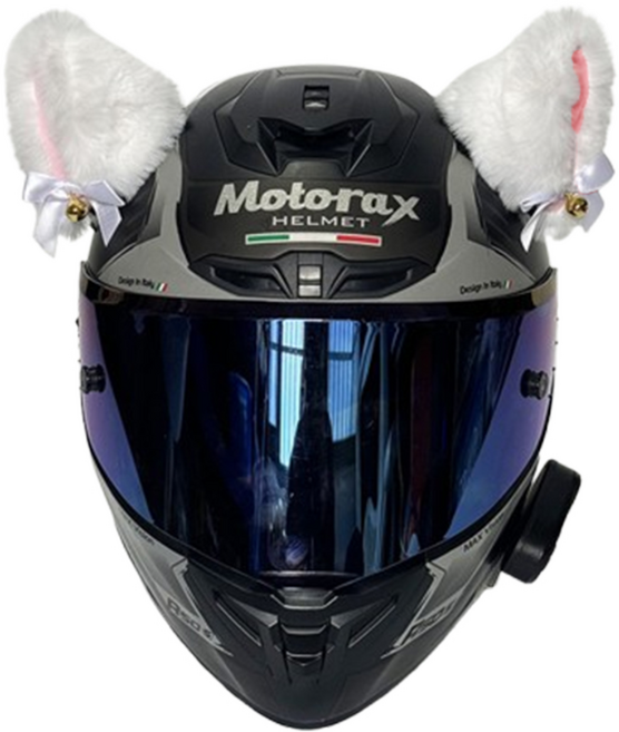 디어템 헬멧 털 고양이 귀 장식, 화이트