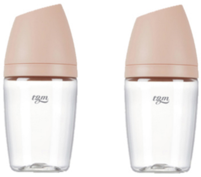 티지엠 트라이탄 쌀알 젖병, 코랄핑크, 2개, 240ml