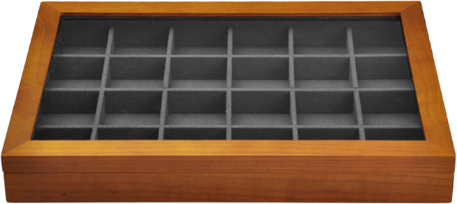 FANXI 보석함 악세사리 주얼리 보관함선물상자 보석함 머리핀 정리함 선물박스 실목 장신구 쟁반 팔찌 반지 목걸이 귀걸이 전시 현관 정리함 차키 시계 진열대, X02506다크 그레이(24구격자), 1개